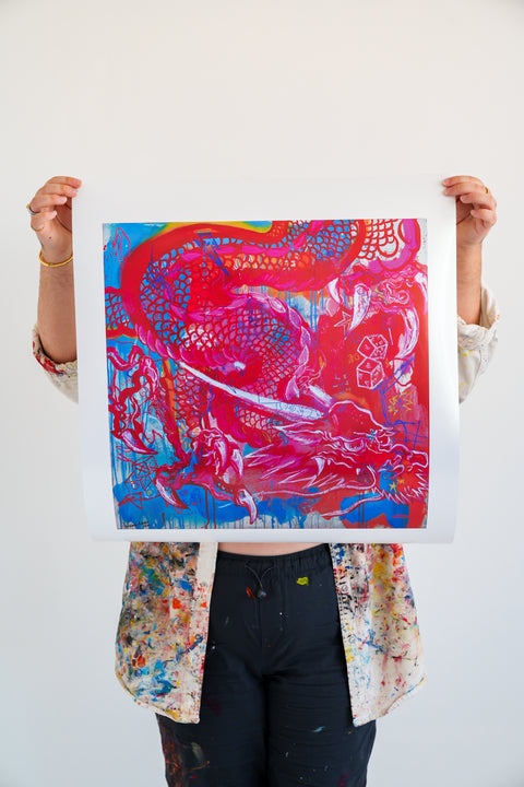 Dragon Rojo Print